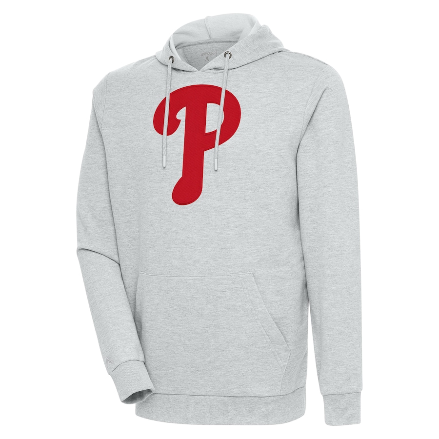 Men's Philadelphia Phillies Antigua Heather Gray Action Pullover Hoodie