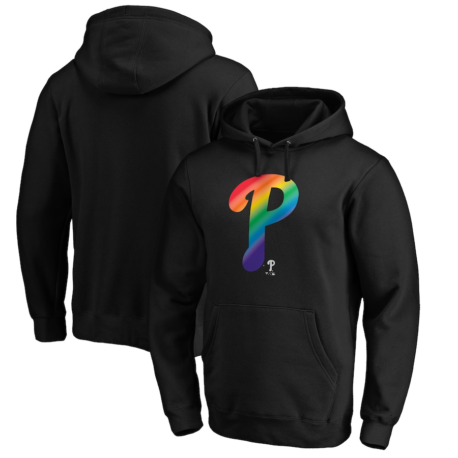 Men's Philadelphia Phillies Black Team Pride Logo Pullover Hoodie