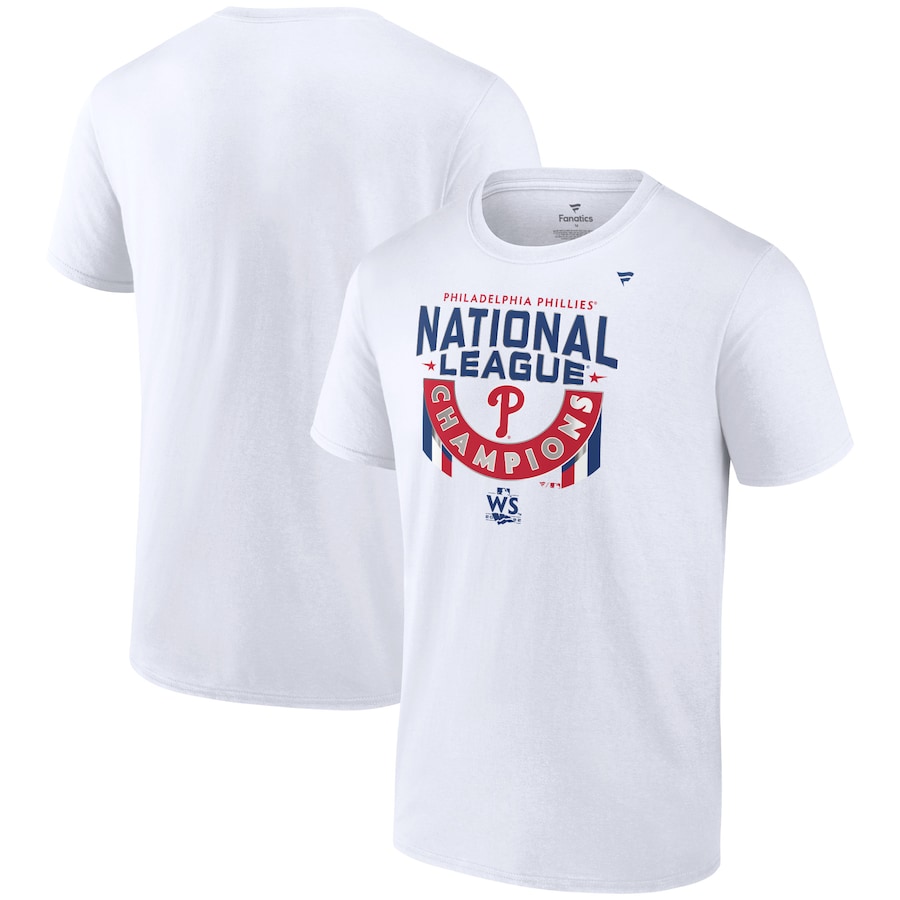 Men's Philadelphia Phillies White 2022 National League Champions Locker Room T-Shirt