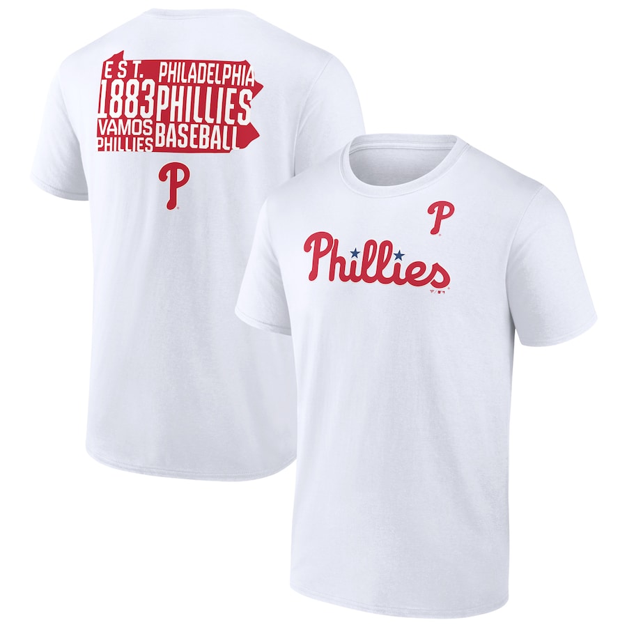 Men's Philadelphia Phillies White Team Hot Shot T-Shirt Men's Philadelphia Phillies White Team Hot Shot T-Shirt