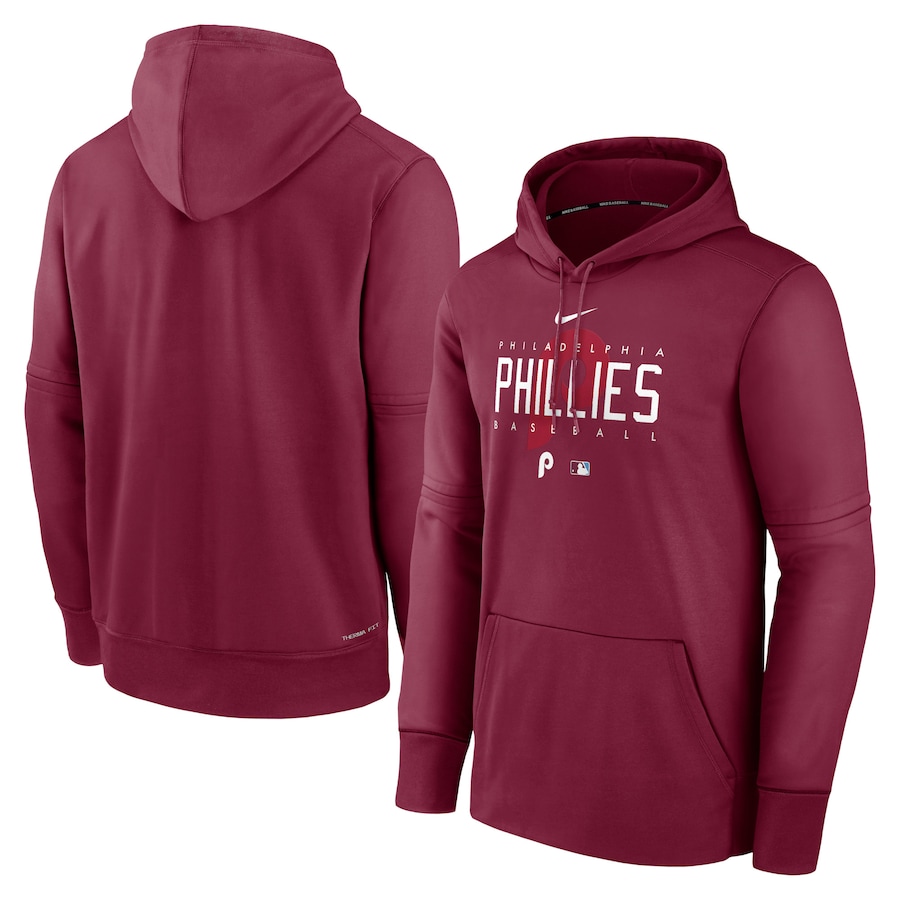 Men's Philadelphia Phillies Nike Burgundy Authentic Collection Pregame Performance Pullover Hoodie Men's Philadelphia Phillies Nike Burgundy Authentic Collection Pregame Performance Pullover Hoodie