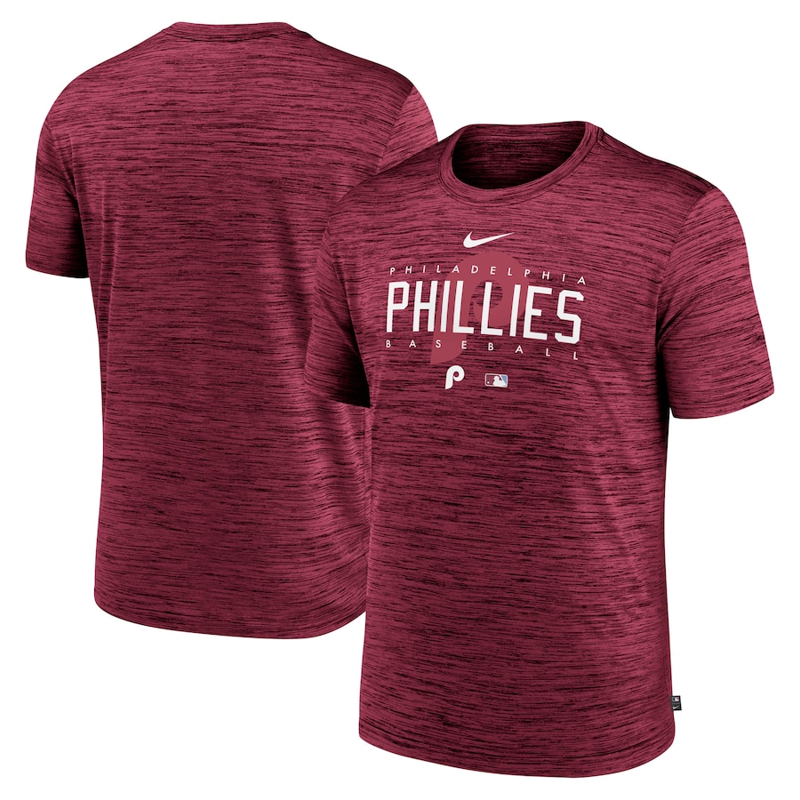 Men's Philadelphia Phillies Nike Burgundy Authentic Collection Velocity Performance Practice T-Shirt