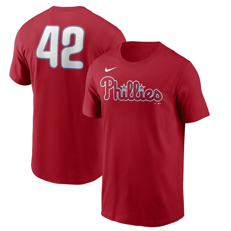 Men's Philadelphia Phillies Nike Red Jackie Robinson Day Team 42 T-Shirt