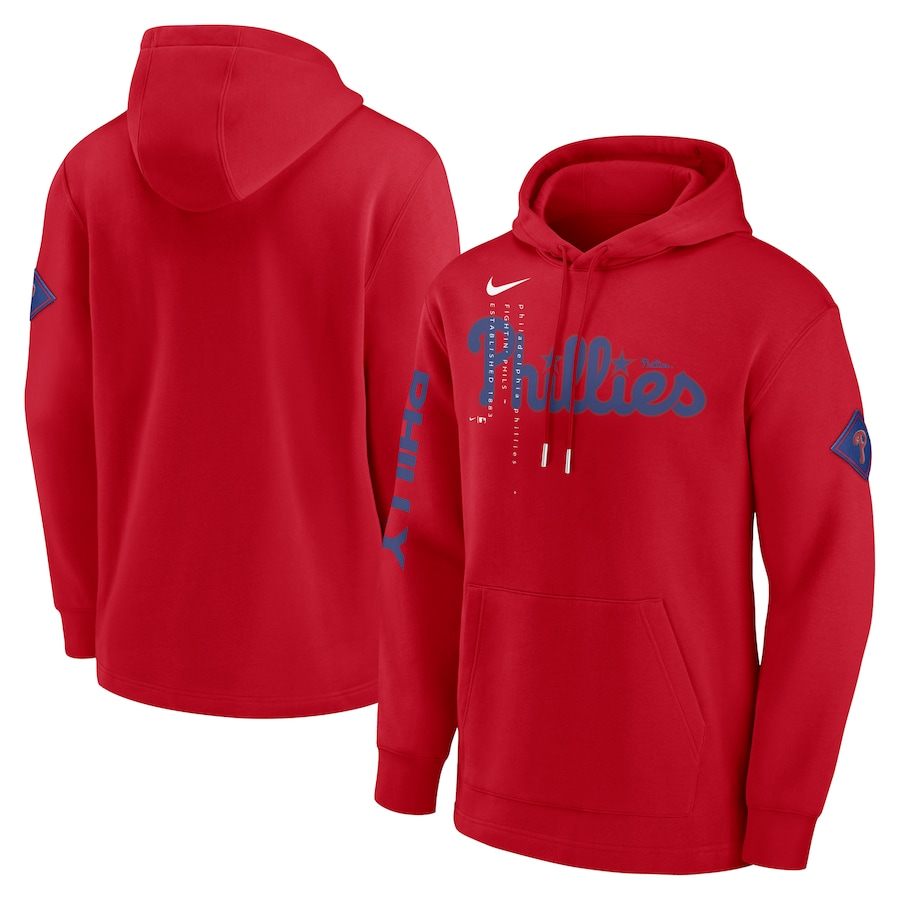 Men's Philadelphia Phillies Nike Red Reflection Fleece Pullover Hoodie Men's Philadelphia Phillies Nike Red Reflection Fleece Pullover Hoodie