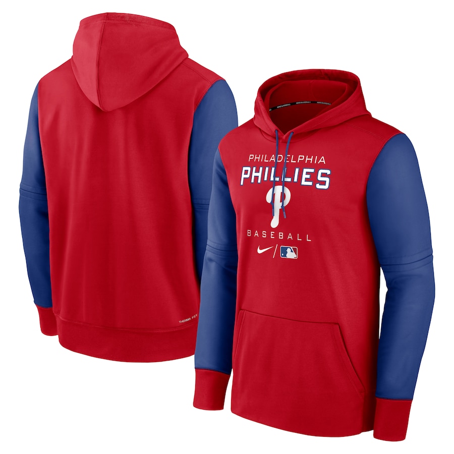 Men's Philadelphia Phillies Nike Red/Royal Authentic Collection Performance Hoodie Men's Philadelphia Phillies Nike Red/Royal Authentic Collection Performance Hoodie