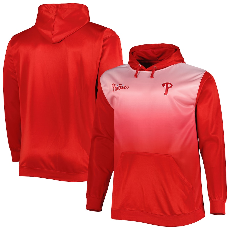 Men's Philadelphia Phillies Red Fade Sublimated Fleece Pullover Hoodie Men's Philadelphia Phillies Red Fade Sublimated Fleece Pullover Hoodie