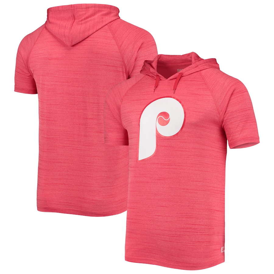 Men's Philadelphia Phillies Stitches Red Space-Dye Raglan Hoodie T-Shirt Men's Philadelphia Phillies Stitches Red Space-Dye Raglan Hoodie T-Shirt