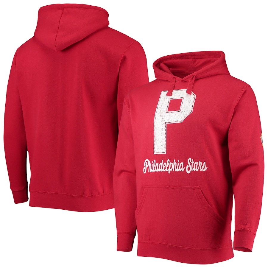 Men's Philadelphia Stars Stitches Red Negro League Logo Pullover Hoodie Men's Philadelphia Stars Stitches Red Negro League Logo Pullover Hoodie