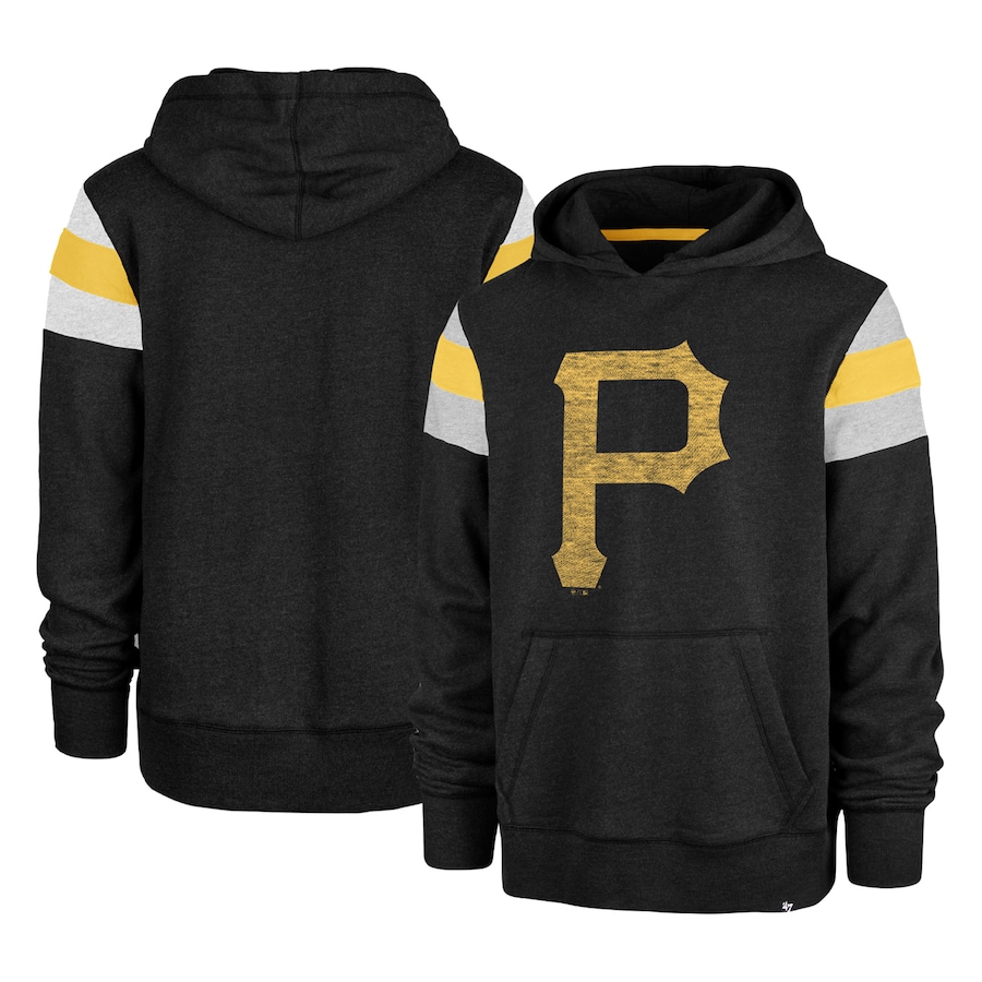 Men's Pittsburgh Pirates '47 Heather Black Premier Nico Pullover Hoodie Men's Pittsburgh Pirates '47 Heather Black Premier Nico Pullover Hoodie