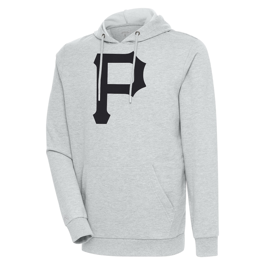 Men's Pittsburgh Pirates Antigua Heather Gray Action Pullover Hoodie