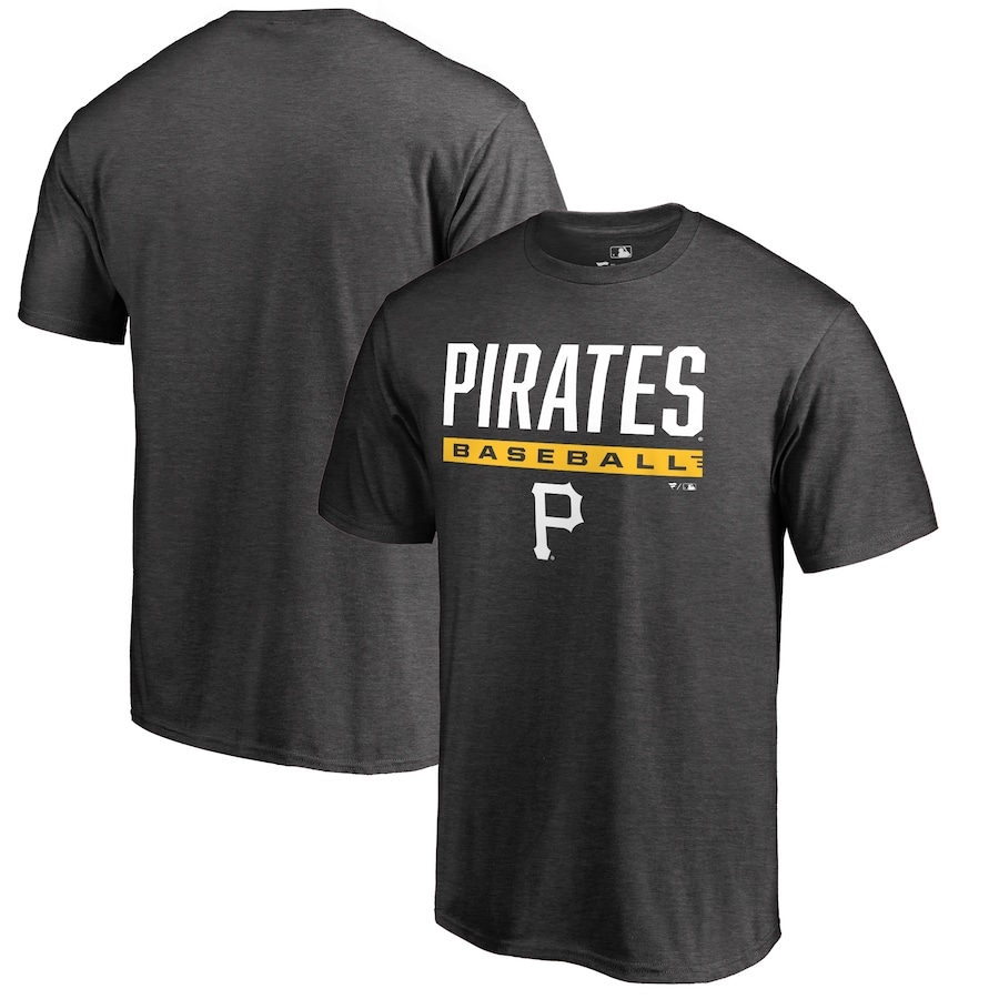 Men's Pittsburgh Pirates Ash Win Stripe T-Shirt Men's Pittsburgh Pirates Ash Win Stripe T-Shirt