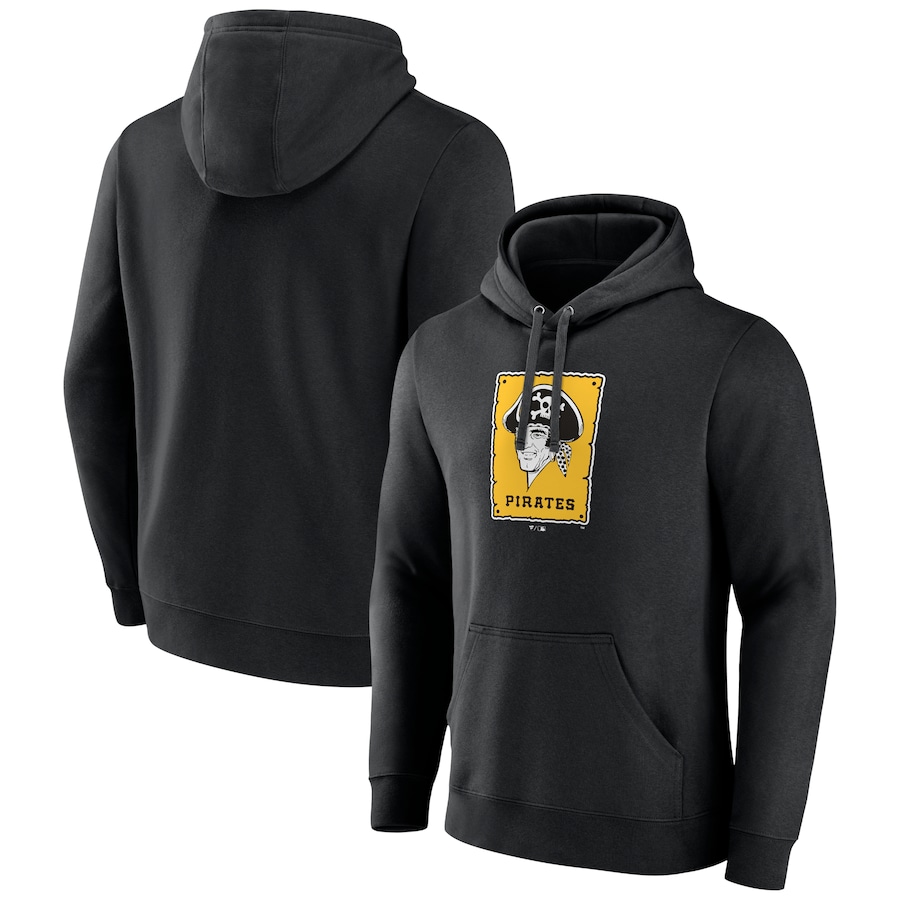Men's Pittsburgh Pirates Black Cooperstown Collection Pullover Hoodie