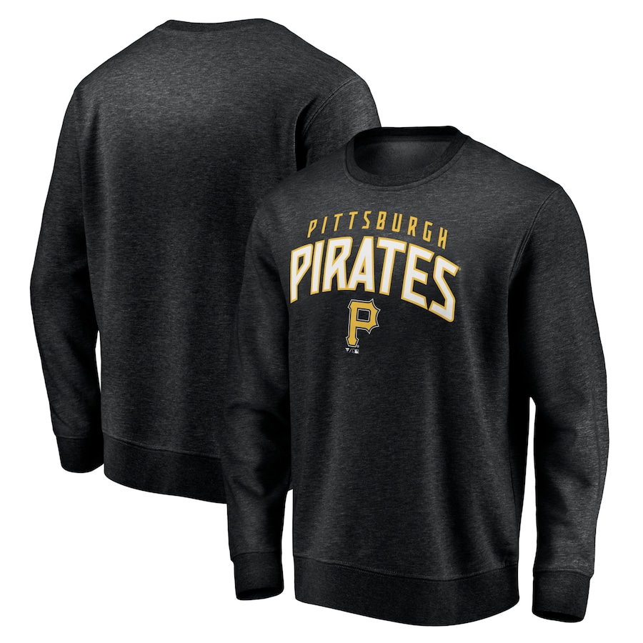 Men's Pittsburgh Pirates Black Gametime Arch Pullover Sweatshirt Men's Pittsburgh Pirates Black Gametime Arch Pullover Sweatshirt