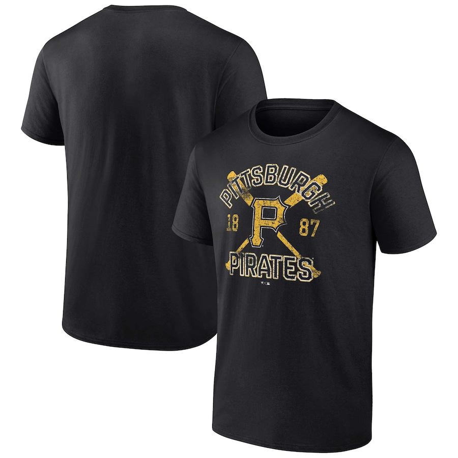 Men's Pittsburgh Pirates Black Second Wind T-Shirt Men's Pittsburgh Pirates Black Second Wind T-Shirt