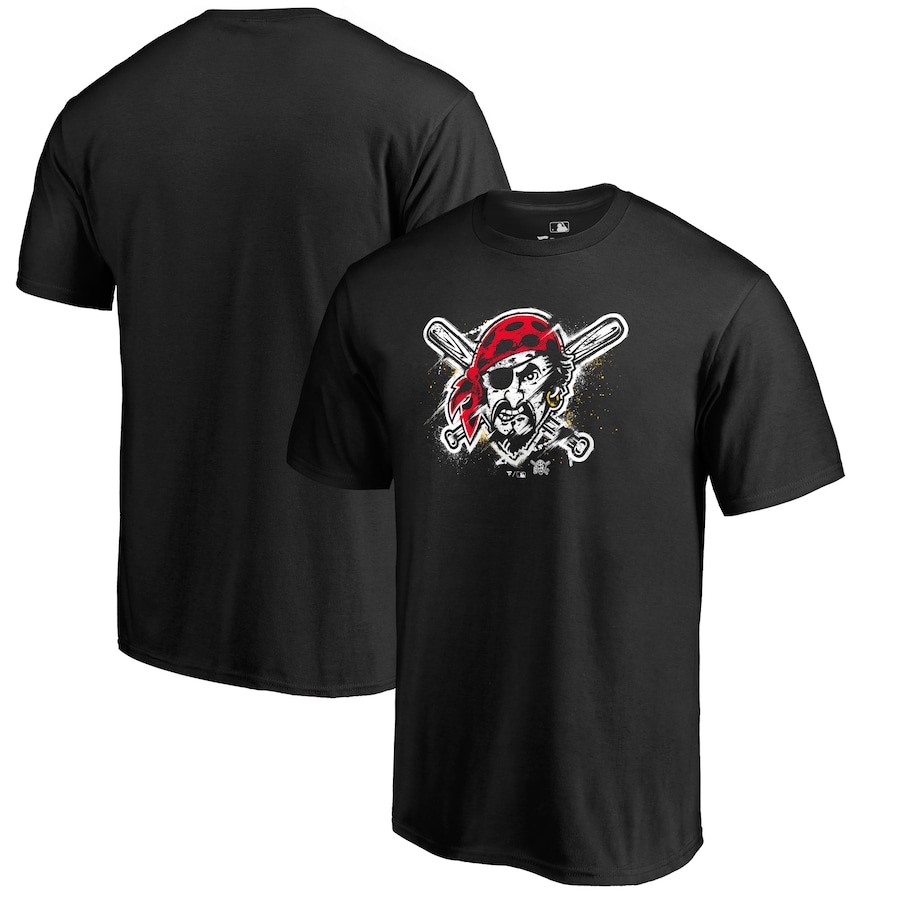 Men's Pittsburgh Pirates Black Splatter Logo T-Shirt