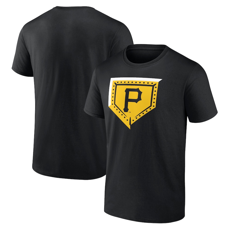 Men's Pittsburgh Pirates Black Steel Plate T-Shirt