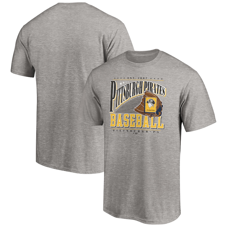 Men's Pittsburgh Pirates Heather Gray Cooperstown Collection Winning Time T-Shirt