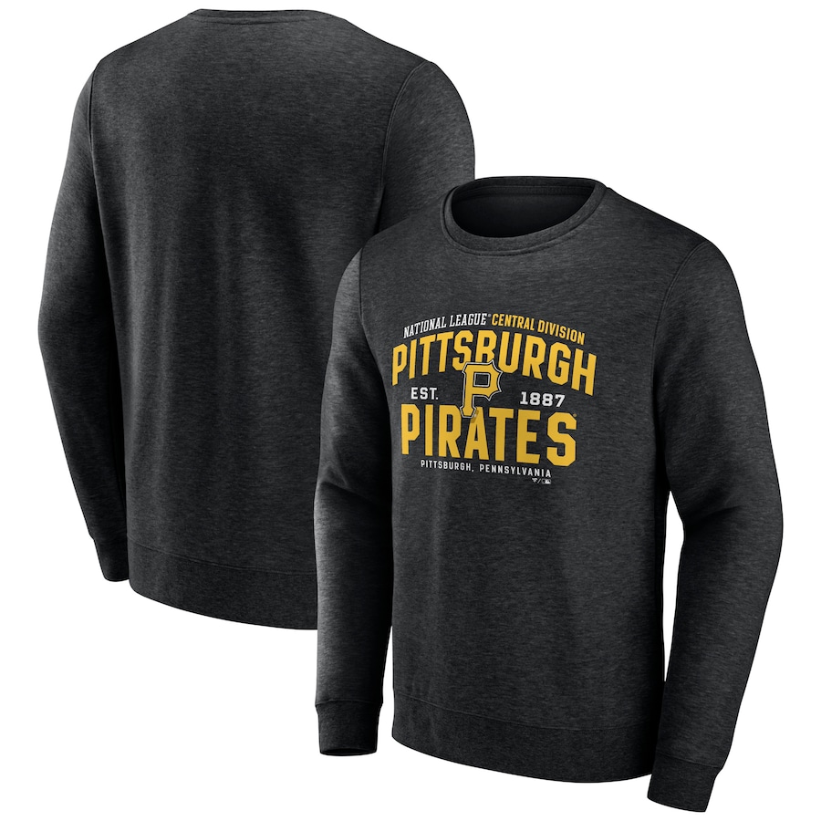 Men's Pittsburgh Pirates Heathered Black Classic Move Pullover Sweatshirt Men's Pittsburgh Pirates Heathered Black Classic Move Pullover Sweatshirt