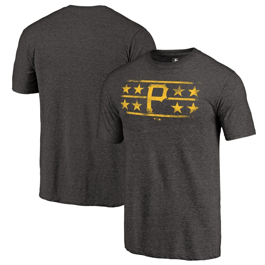 Men's Pittsburgh Pirates Heathered Black Stargell Star T-Shirt Men's Pittsburgh Pirates Heathered Black Stargell Star T-Shirt