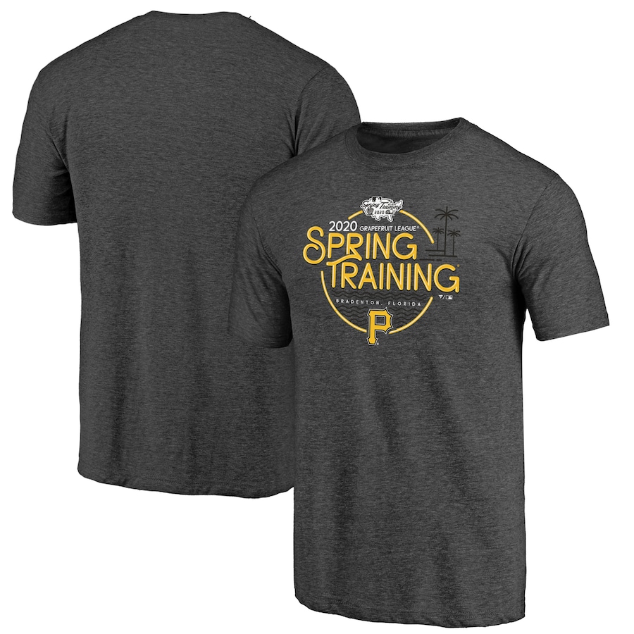 Men's Pittsburgh Pirates Heathered Charcoal 2020 Spring Training Round Trip Tri-Blend T-Shirt Men's Pittsburgh Pirates Heathered Charcoal 2020 Spring Training Round Trip Tri-Blend T-Shirt