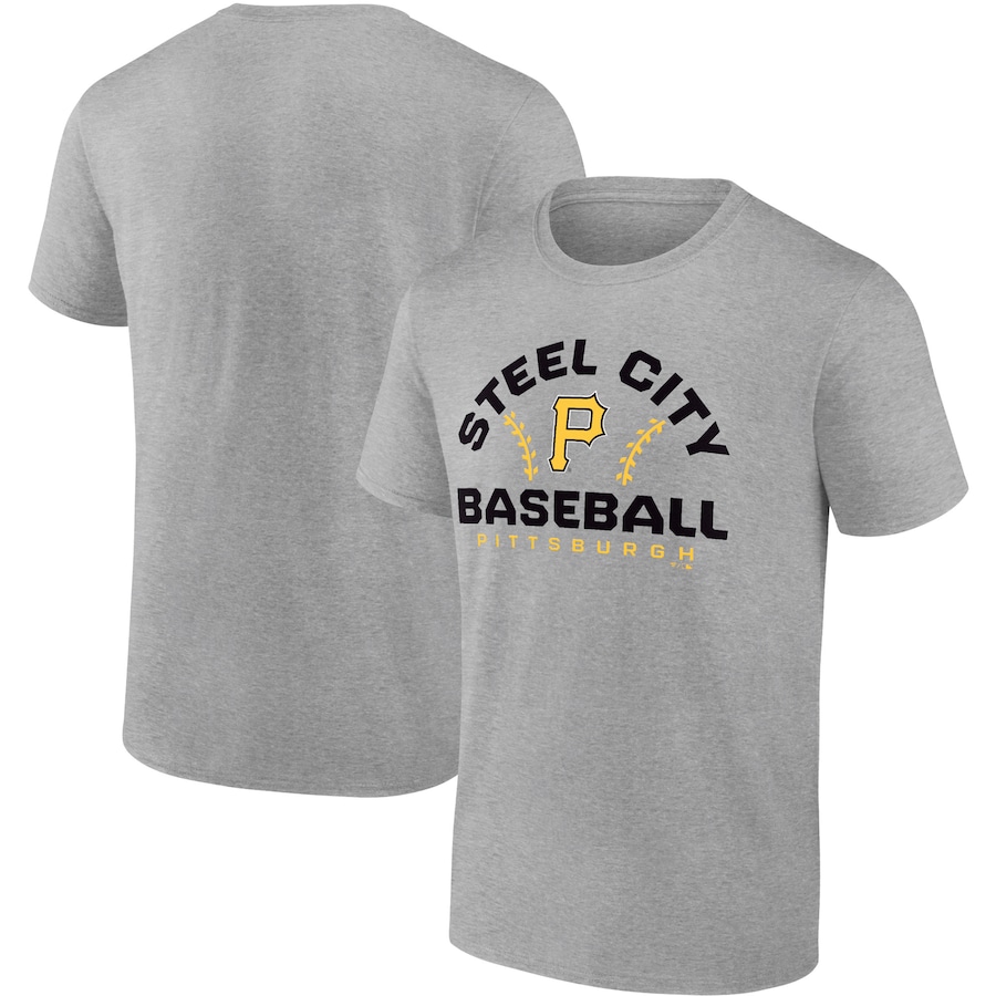Men's Pittsburgh Pirates Heathered Gray Iconic Go for Two T-Shirt