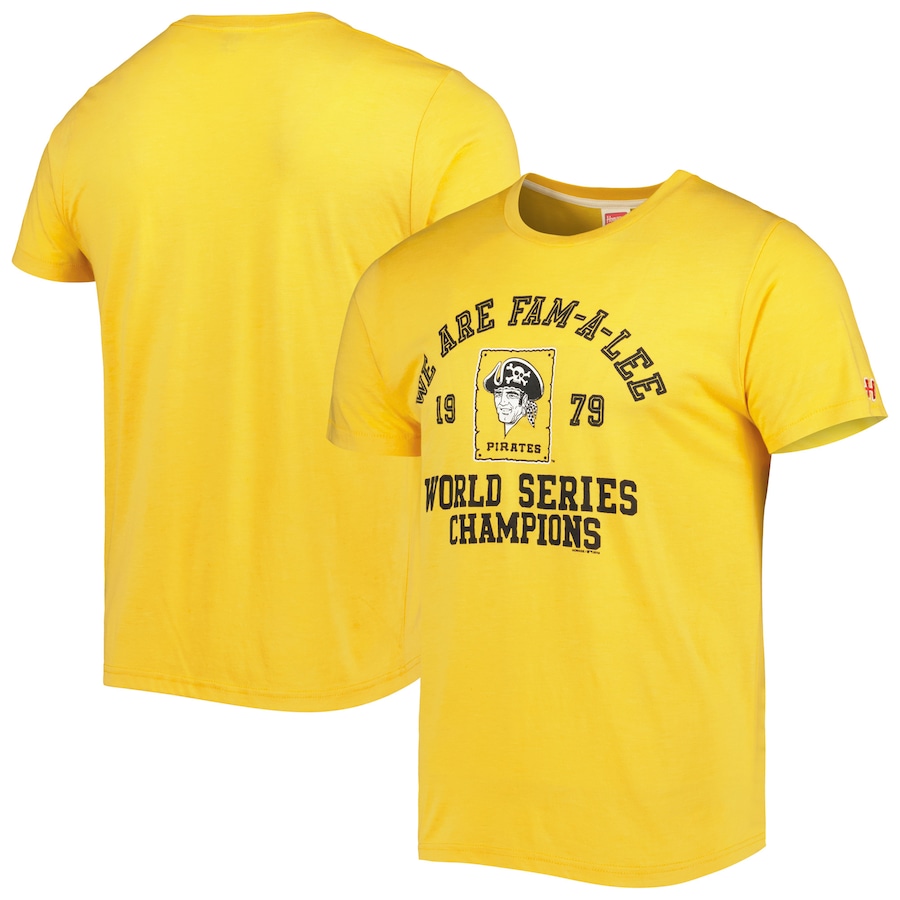 Men's Pittsburgh Pirates Homage Gold Hyper Local Tri-Blend T-Shirt