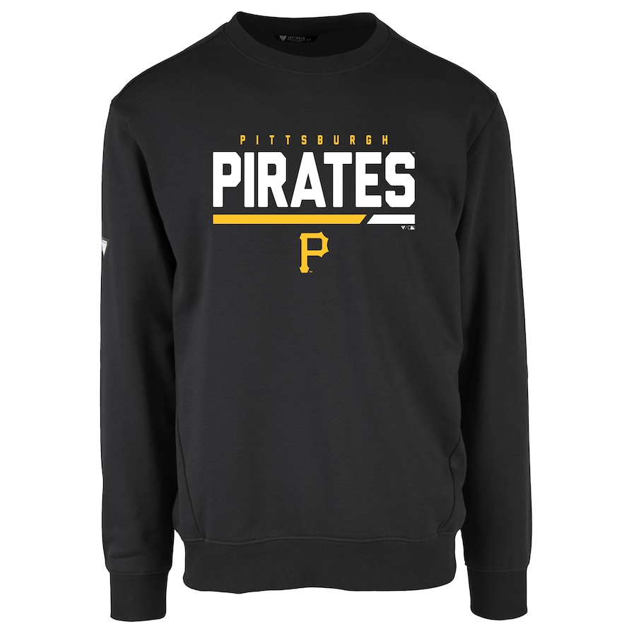 Men's Pittsburgh Pirates Levelwear Black Zane Fleece Pullover Sweatshirt Men's Pittsburgh Pirates Levelwear Black Zane Fleece Pullover Sweatshirt