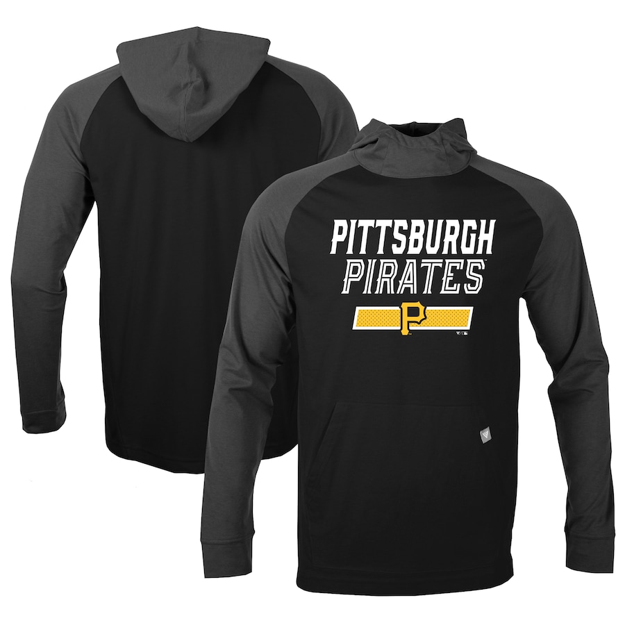 Men's Pittsburgh Pirates Levelwear Black/Charcoal Uproar Undisputed Pullover Hoodie Men's Pittsburgh Pirates Levelwear Black/Charcoal Uproar Undisputed Pullover Hoodie