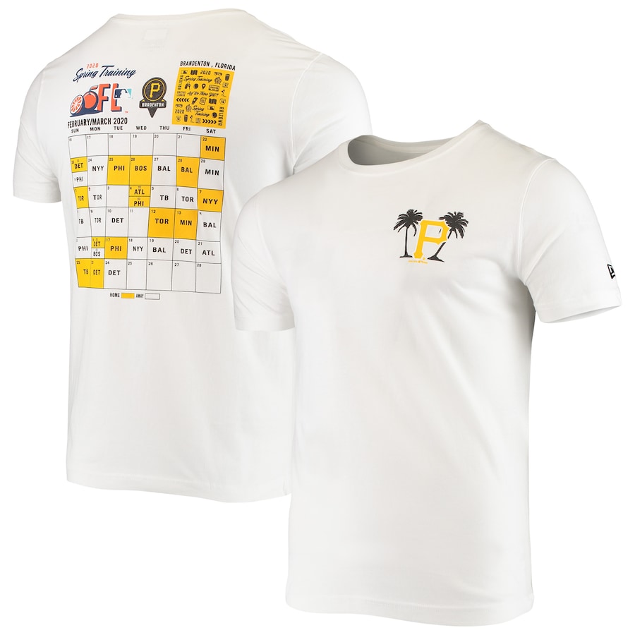 Men's Pittsburgh Pirates New Era White 2020 Spring Training Schedule T-Shirt
