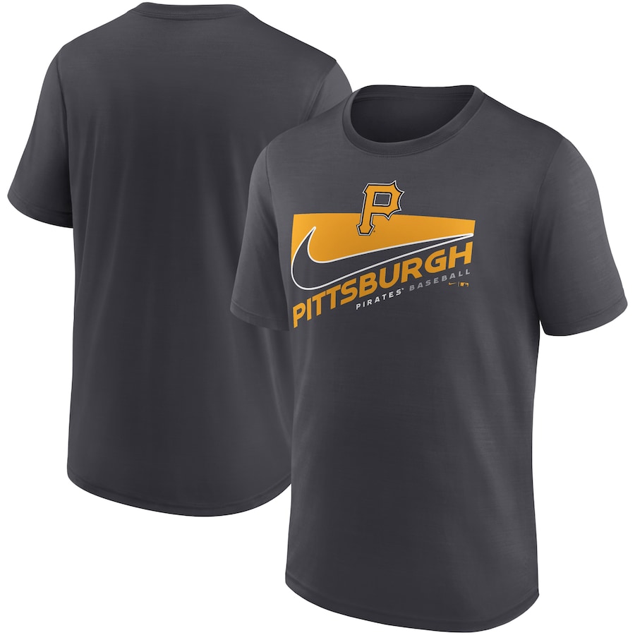 Men's Pittsburgh Pirates Nike Anthracite Swoosh Town Performance T-Shirt