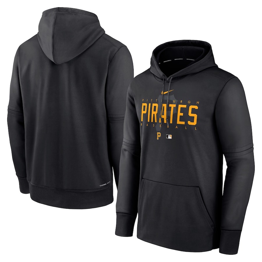 Men's Pittsburgh Pirates Nike Black Authentic Collection Pregame Performance Pullover Hoodie Men's Pittsburgh Pirates Nike Black Authentic Collection Pregame Performance Pullover Hoodie