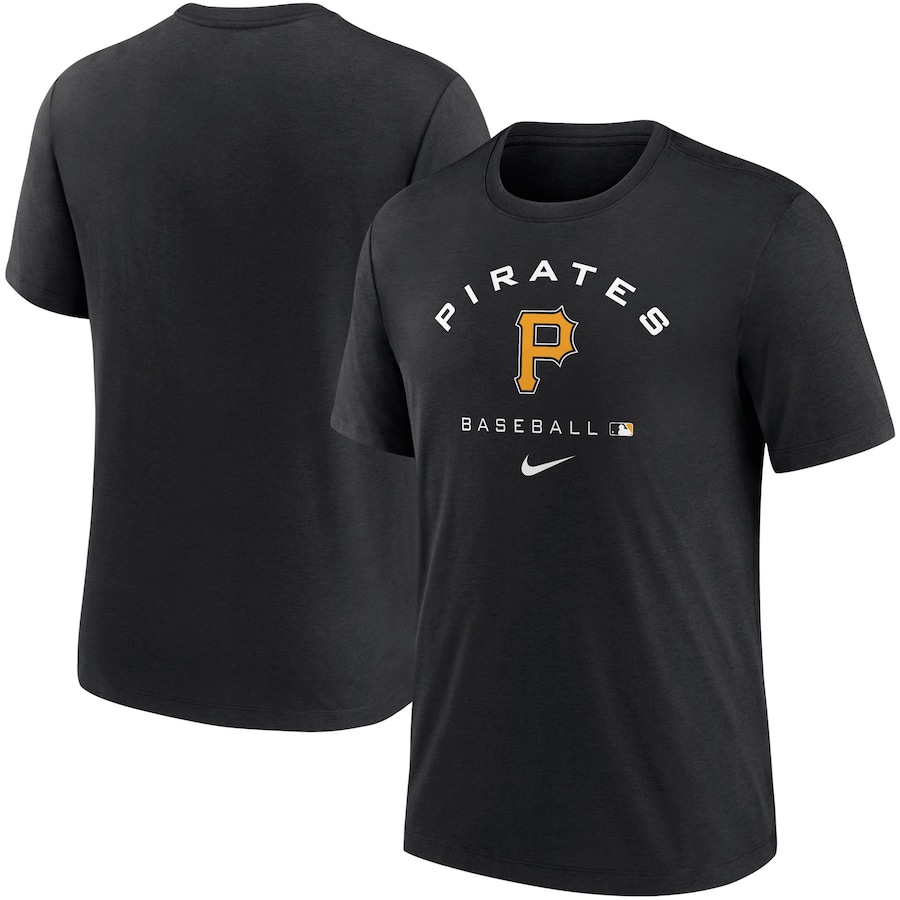 Men's Pittsburgh Pirates Nike Black Authentic Collection Tri-Blend Performance T-Shirt