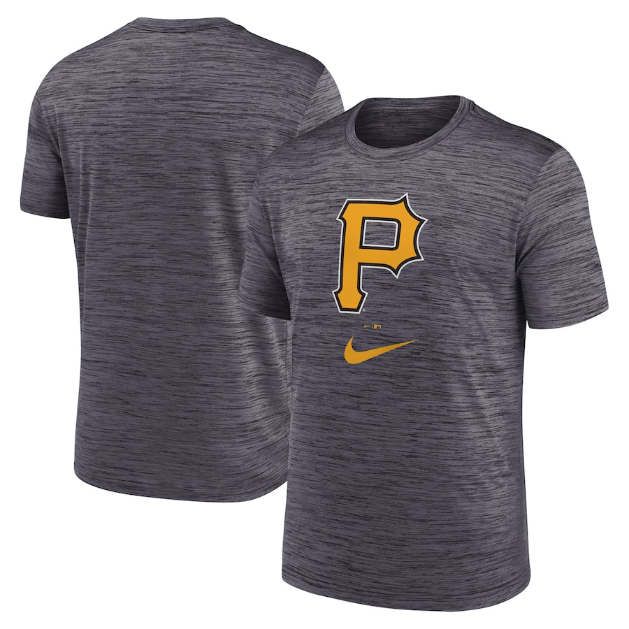 Men's Pittsburgh Pirates Nike Black Logo Velocity Performance T-Shirt Men's Pittsburgh Pirates Nike Black Logo Velocity Performance T-Shirt
