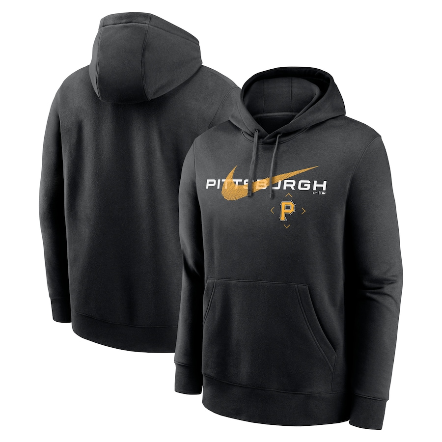 Men's Pittsburgh Pirates Nike Black Swoosh NeighborHOOD Pullover Hoodie Men's Pittsburgh Pirates Nike Black Swoosh NeighborHOOD Pullover Hoodie