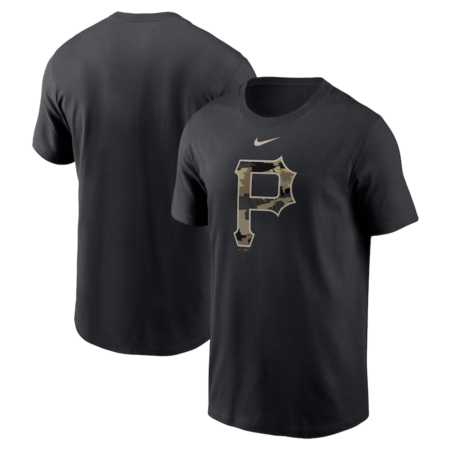 Men's Pittsburgh Pirates Nike Black Team Camo Logo Performance T-Shirt Men's Pittsburgh Pirates Nike Black Team Camo Logo Performance T-Shirt