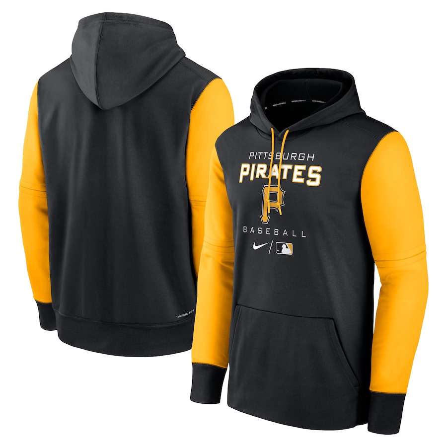 Men's Pittsburgh Pirates Nike Black/Gold Authentic Collection Performance Hoodie Men's Pittsburgh Pirates Nike Black/Gold Authentic Collection Performance Hoodie