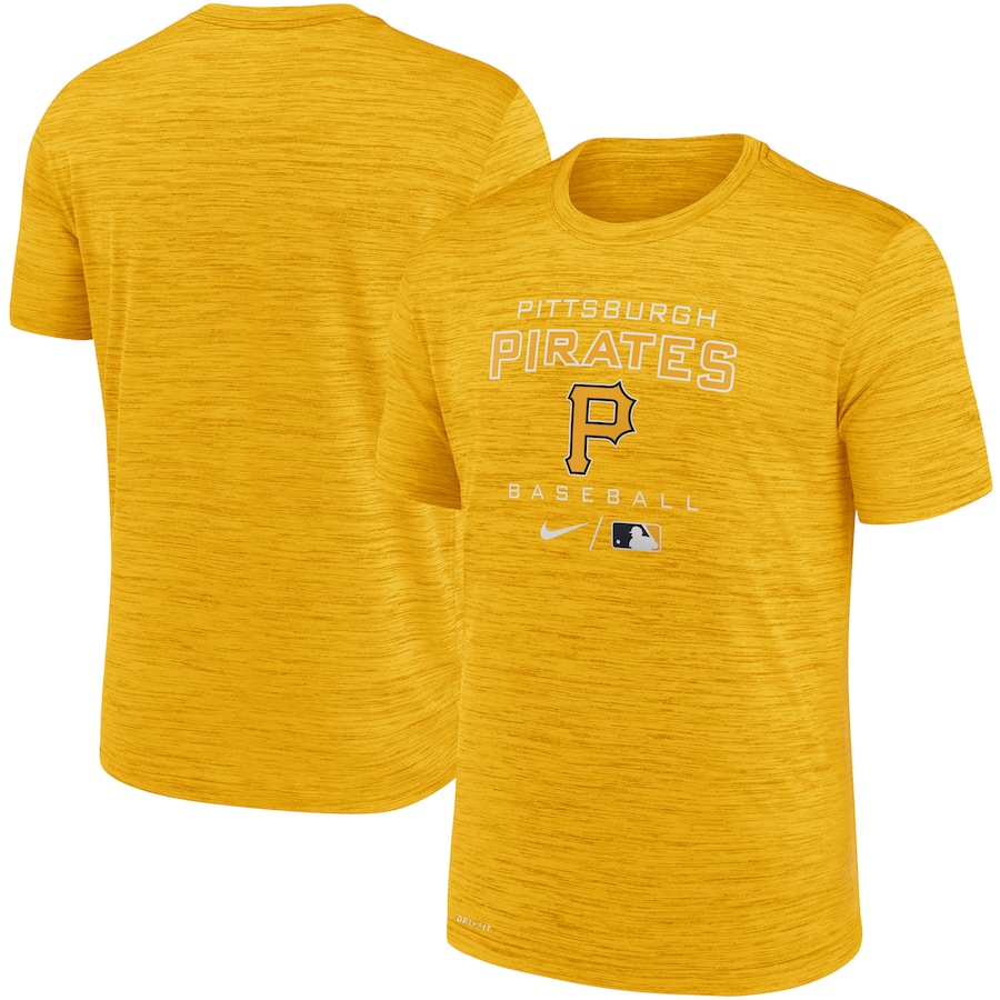 Men's Pittsburgh Pirates Nike Gold Authentic Collection Velocity Practice Performance T-Shirt Men's Pittsburgh Pirates Nike Gold Authentic Collection Velocity Practice Performance T-Shirt