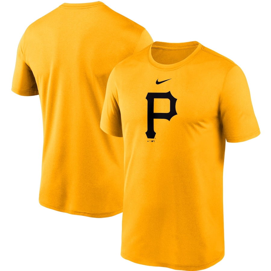 Men's Pittsburgh Pirates Nike Gold Large Logo Legend Performance T-Shirt Men's Pittsburgh Pirates Nike Gold Large Logo Legend Performance T-Shirt
