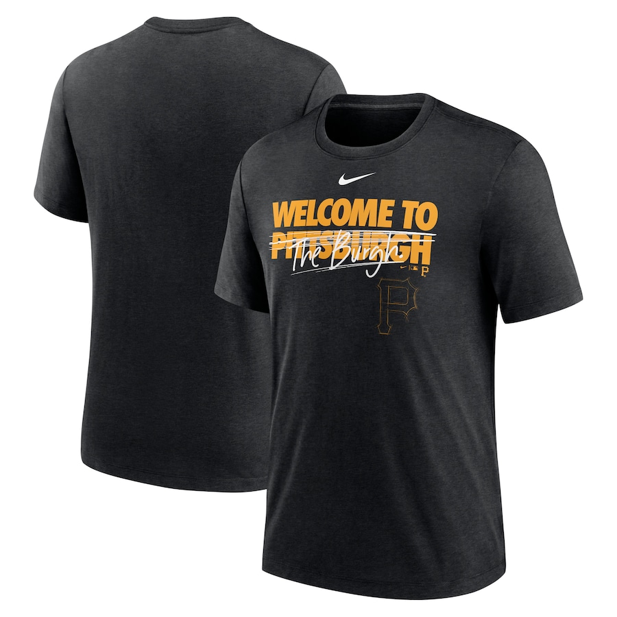 Men's Pittsburgh Pirates Nike Heather Black Home Spin Tri-Blend T-Shirt