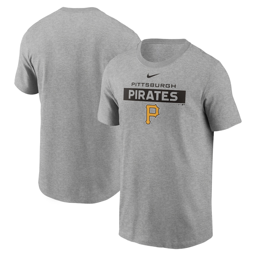 Men's Pittsburgh Pirates Nike Heathered Gray Team T-Shirt Men's Pittsburgh Pirates Nike Heathered Gray Team T-Shirt