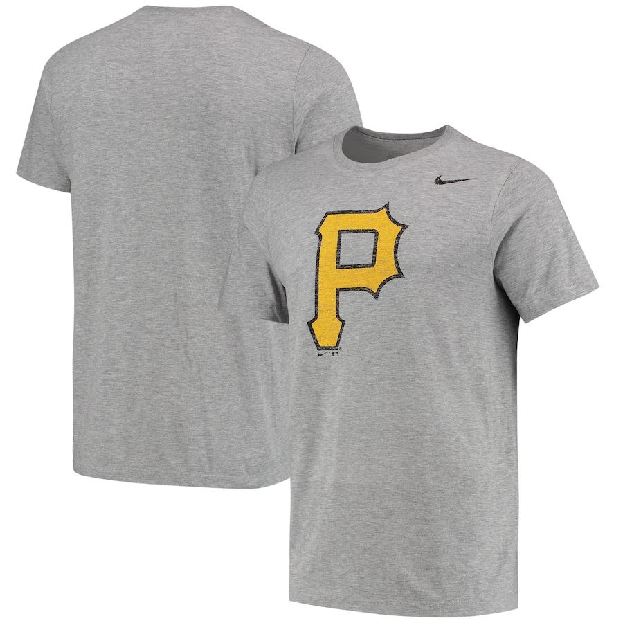Men's Pittsburgh Pirates Nike Heathered Gray Vintage Trial Tri-Blend T-Shirt Men's Pittsburgh Pirates Nike Heathered Gray Vintage Trial Tri-Blend T-Shirt