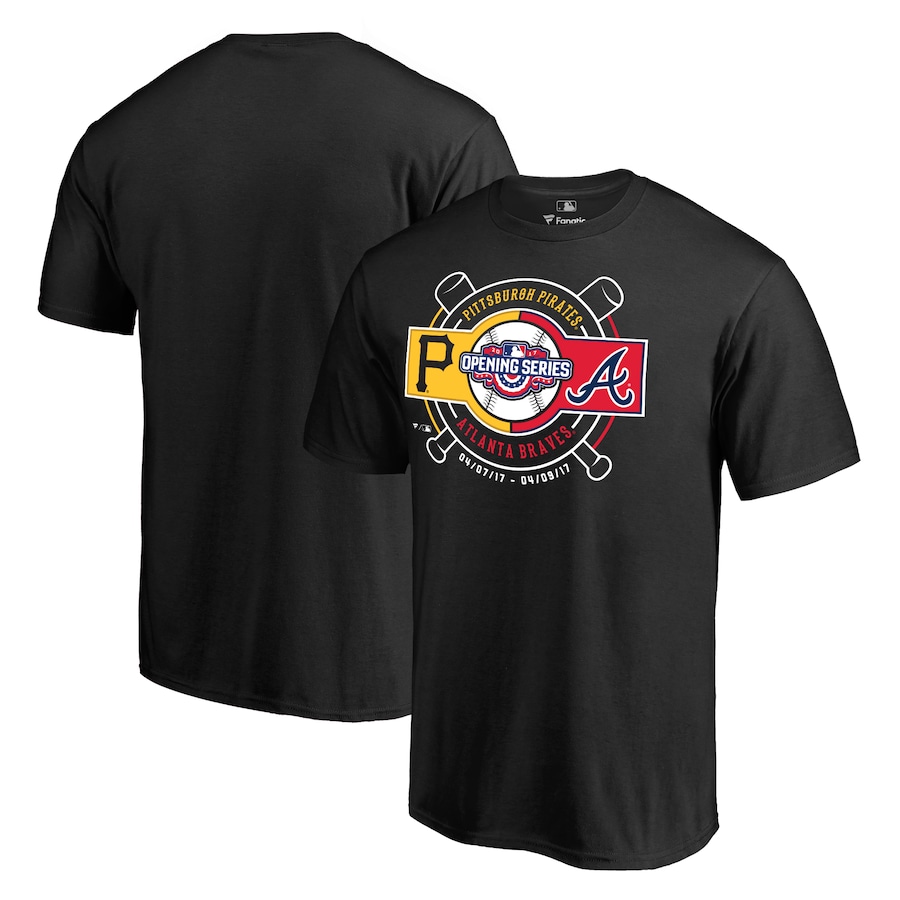 Men's Pittsburgh Pirates vs. Atlanta Braves Black 2017 Opening Series T-Shirt