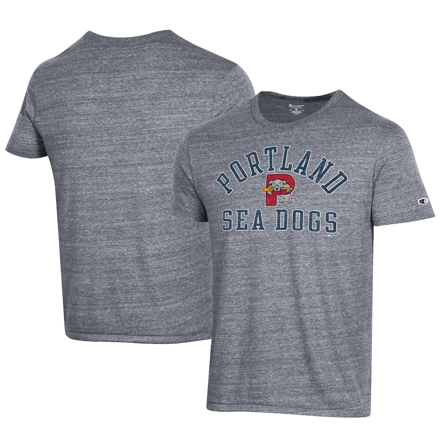 Men's Portland Sea Dogs Champion Gray Ultimate Tri-Blend T-Shirt