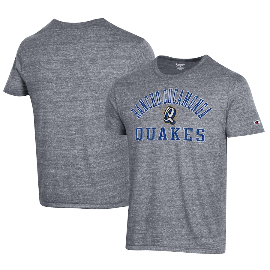Men's Rancho Cucamonga Quakes Champion Gray Ultimate Tri-Blend T-Shirt