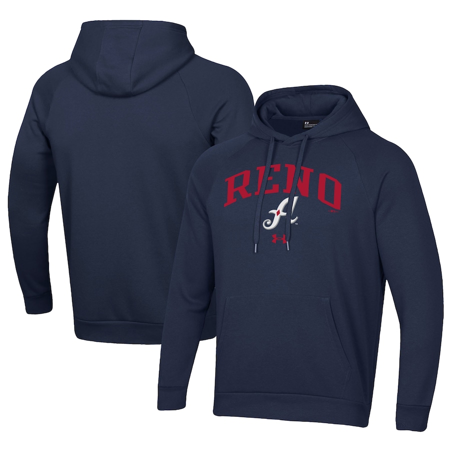 Men's Reno Aces Under Armour Navy All Day Fleece Pullover Hoodie