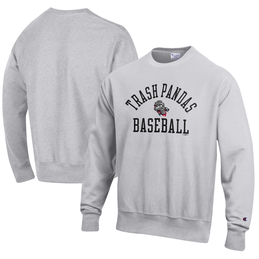 Men's Rocket City Trash Pandas Champion Gray Baseball Reverse Weave Pullover Sweatshirt Men's Rocket City Trash Pandas Champion Gray Baseball Reverse Weave Pullover Sweatshirt