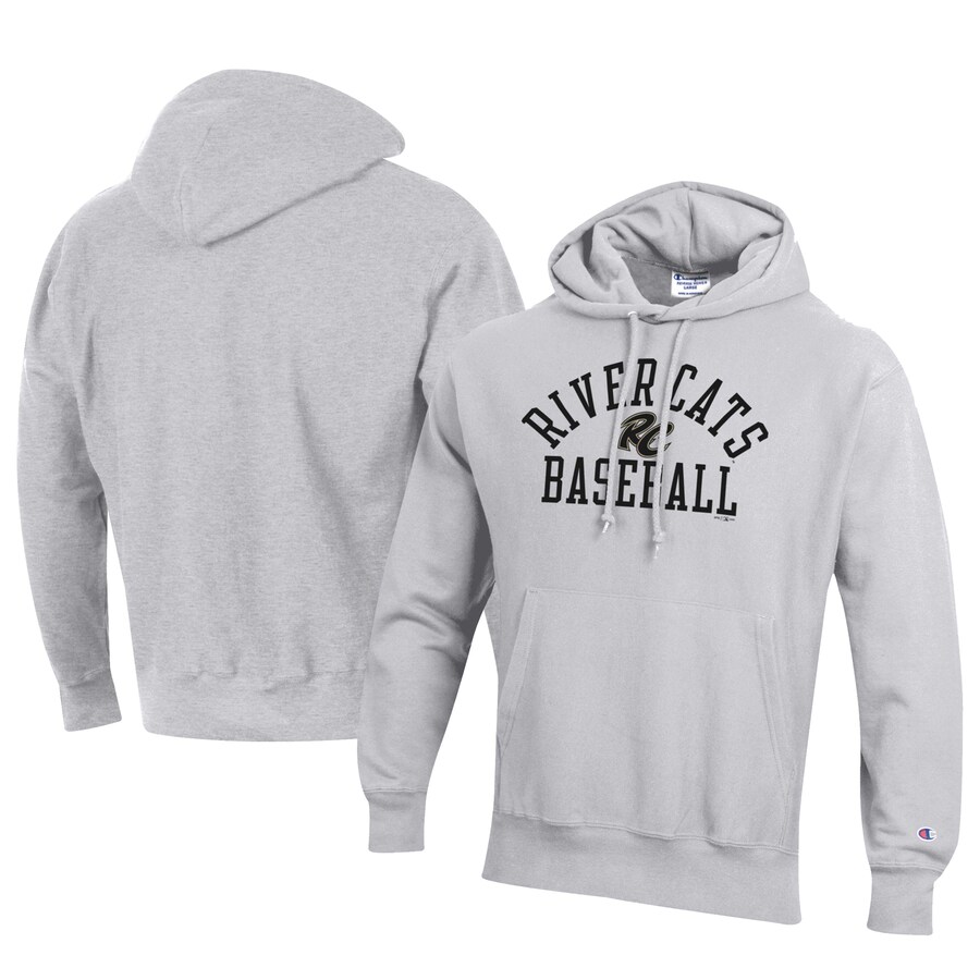 Men's Sacramento River Cats Champion Gray Baseball Reverse Weave Pullover Hoodie Men's Sacramento River Cats Champion Gray Baseball Reverse Weave Pullover Hoodie