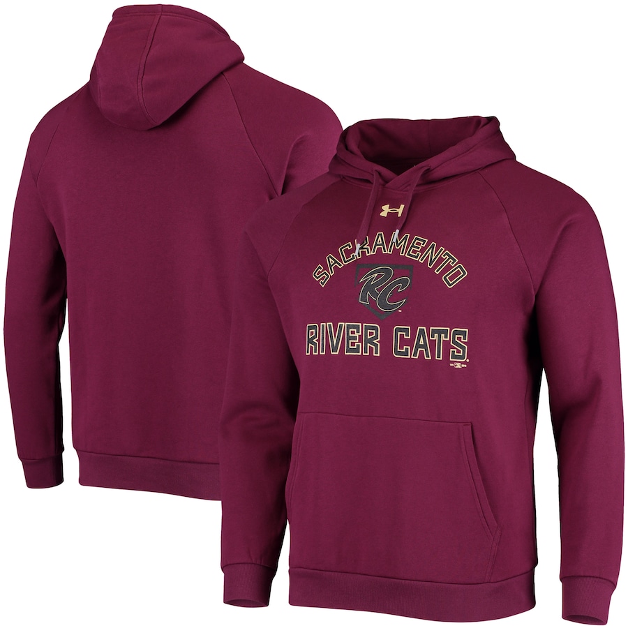 Men's Sacramento River Cats Under Armour Maroon All Day Raglan Fleece Pullover Hoodie Men's Sacramento River Cats Under Armour Maroon All Day Raglan Fleece Pullover Hoodie