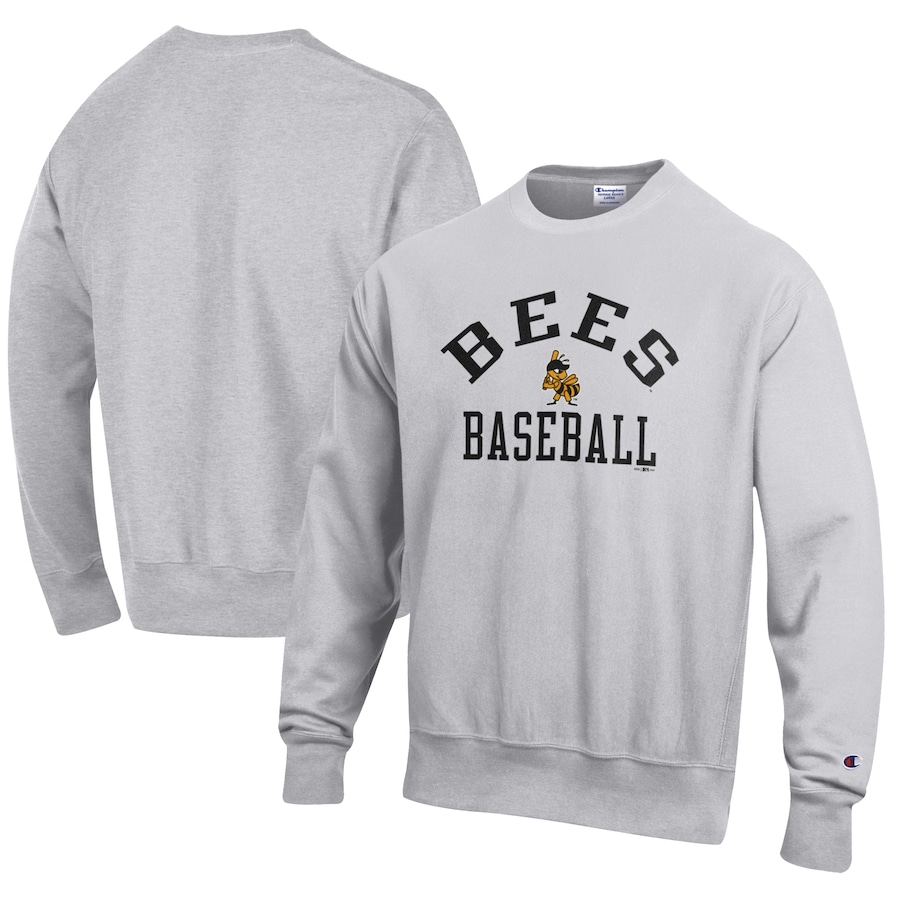 Men's Salt Lake Bees Champion Gray Baseball Reverse Weave Pullover Sweatshirt Men's Salt Lake Bees Champion Gray Baseball Reverse Weave Pullover Sweatshirt