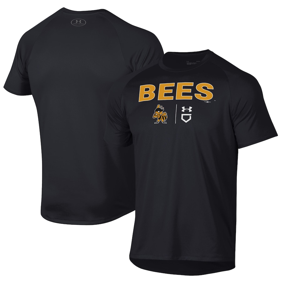 Men's Salt Lake Bees Under Armour Black Tech T-Shirt